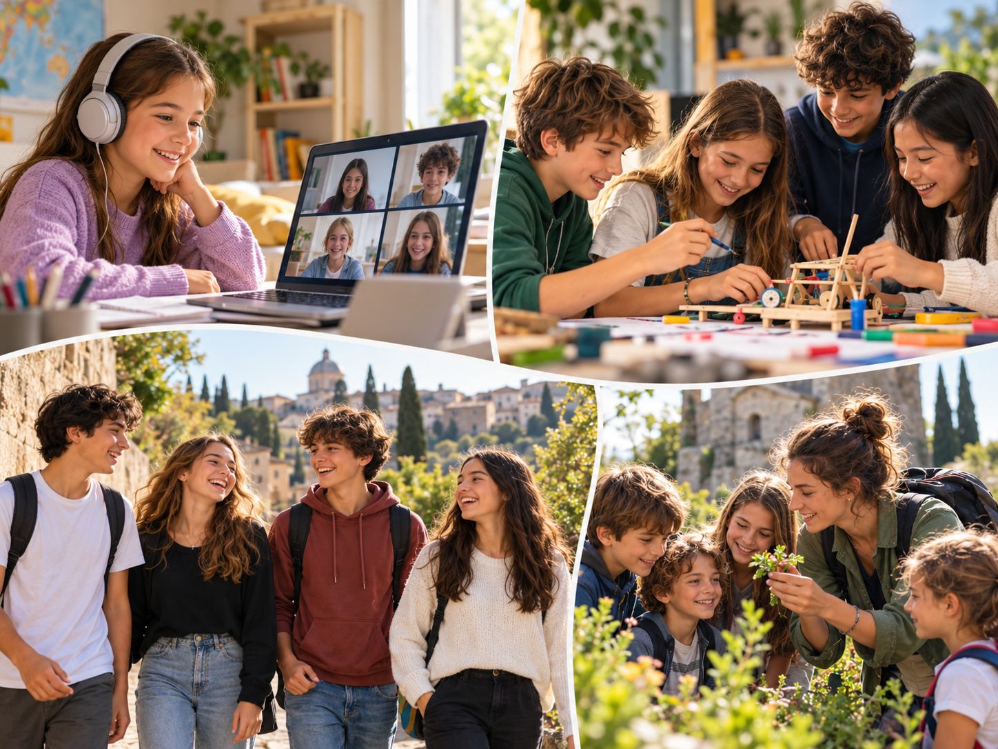 Studenti EDUlearn durante una lezione online dal vivo